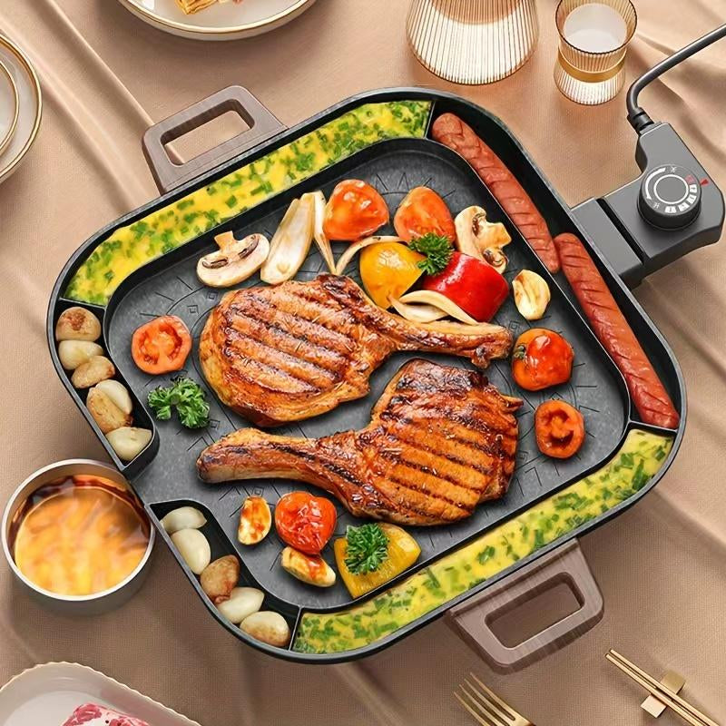 AORAN KITCHEN 1500W Electric Korean BBQ Grill โ Smokeless Indoor Non-Stick Grill Pan