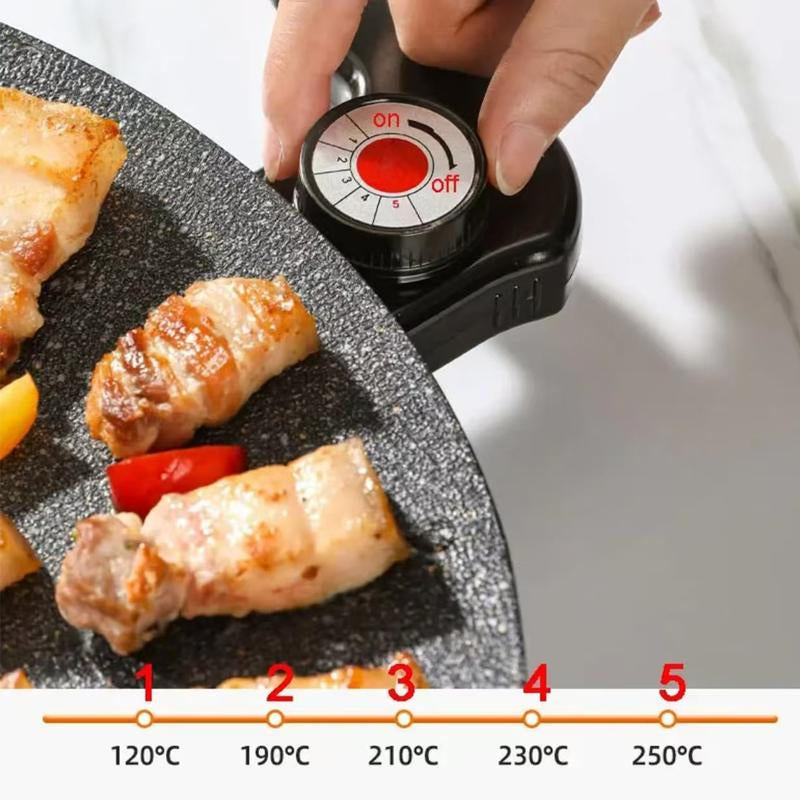 AORAN KITCHEN 1500W Electric Korean BBQ Grill – Smokeless Indoor Non-Stick Grill Pan