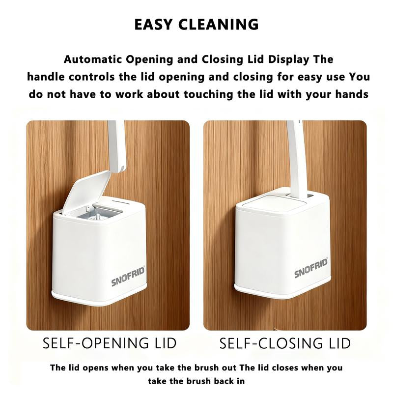 Snofrid Disposable Toilet Brush Set – Wall-Mount Toilet & Bathroom Cleaning Kit with 24 Refills