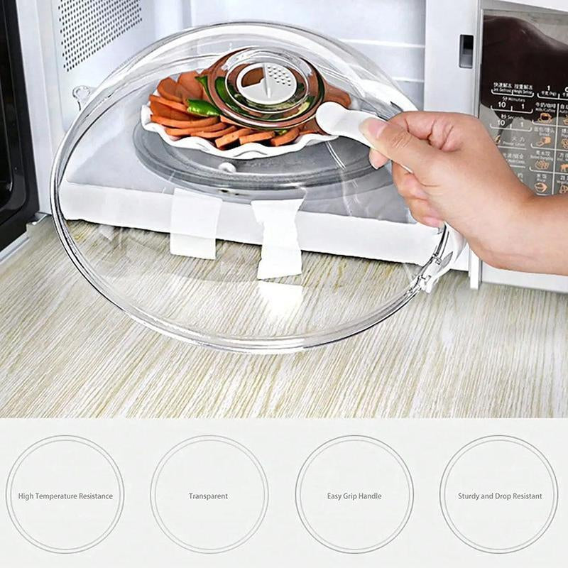 Microwave Splatter Cover with Handle – Reusable Lid for Clean & Safe Heating