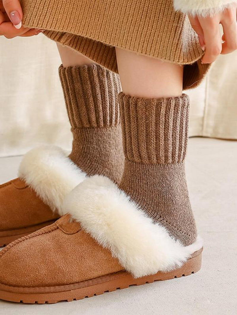 Nyzfexk Women’s Solid Mid-Calf Socks – Soft, Warm Everyday Comfort