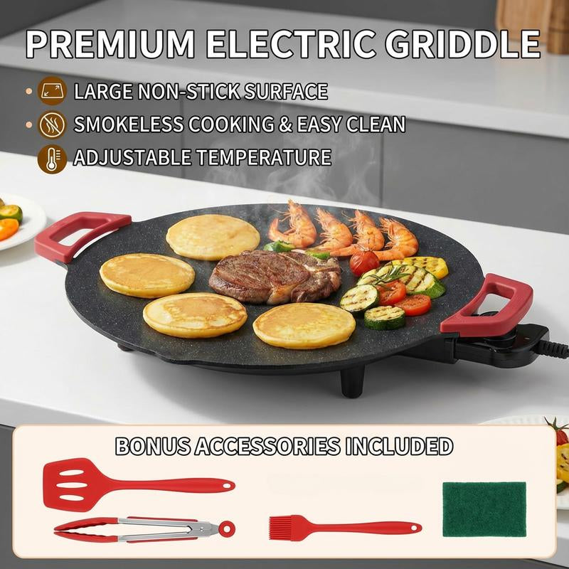 AORAN KITCHEN 1500W Electric Korean BBQ Grill – Smokeless Indoor Non-Stick Grill Pan