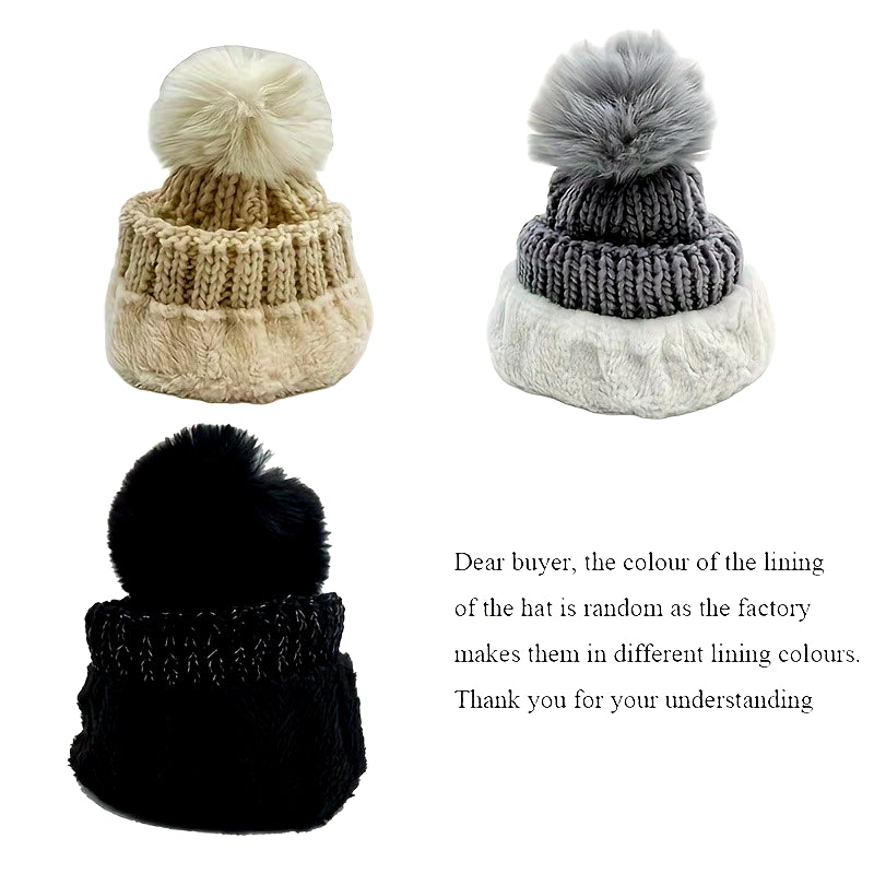 2PCS Winter Knit Hat & Scarf Set – Thick Plush Windproof Cold Weather Accessories for  Women