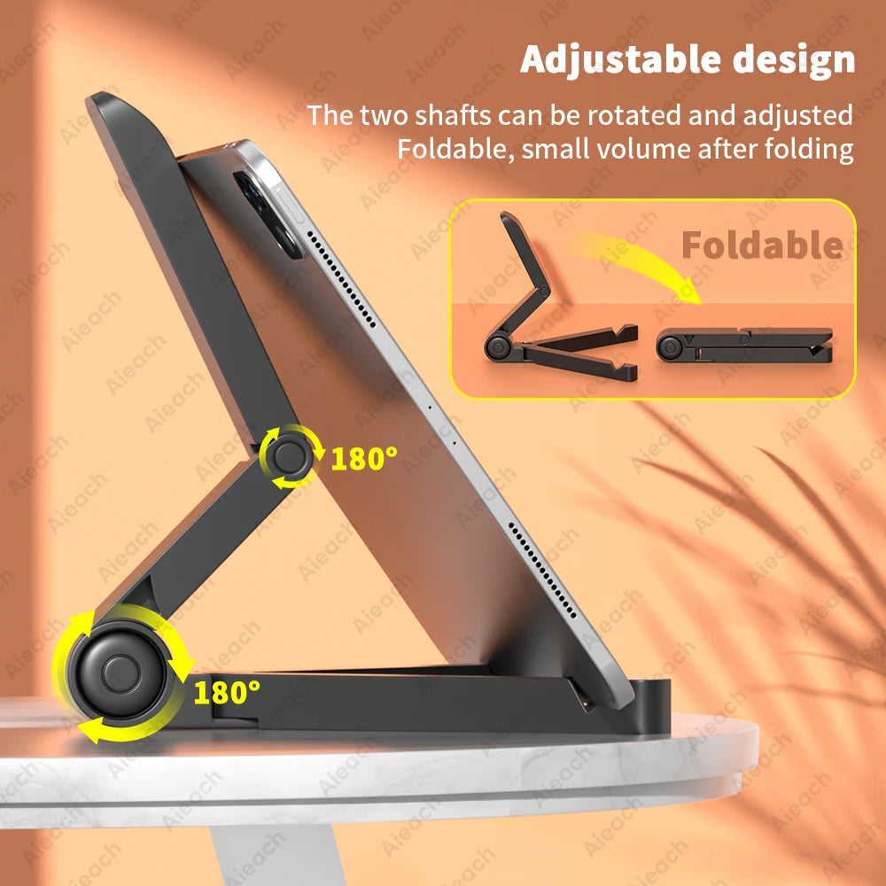 Adjustable Folding Tablet Stand – Desktop Holder for 4.7"–12.9" iPad, Samsung, Xiaomi & Smartphones