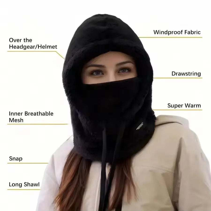 Warm Thermal Windproof Balaclava – Ski Hood & Motorcycle Face Mask, Polar Fleece Neck Cover for Winter Outdoor Sports