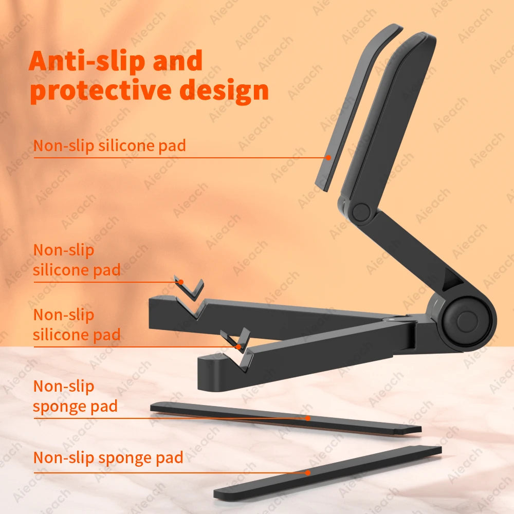 Adjustable Folding Tablet Stand – Desktop Holder for 4.7"–12.9" iPad, Samsung, Xiaomi & Smartphones