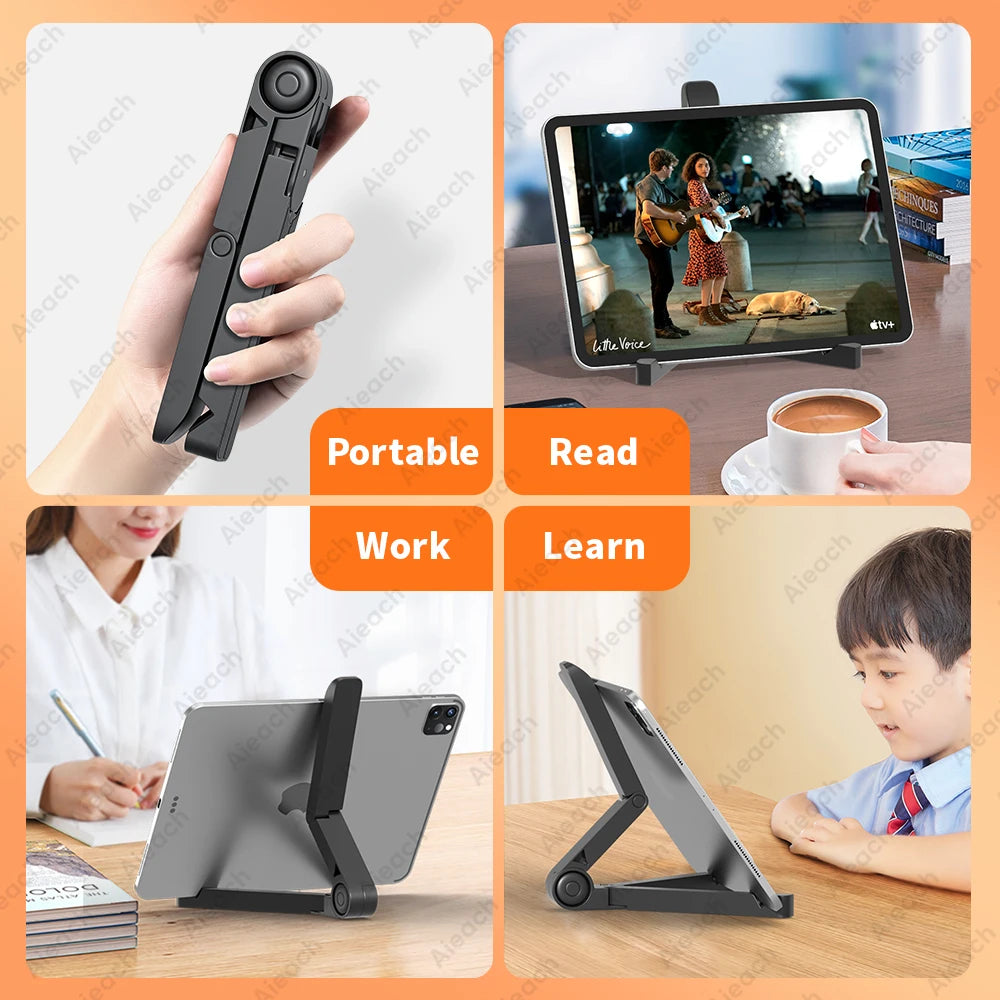Adjustable Folding Tablet Stand – Desktop Holder for 4.7"–12.9" iPad, Samsung, Xiaomi & Smartphones