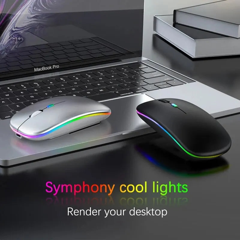 Wireless RGB Gaming Mouse – Rechargeable Bluetooth Ergonomic Mouse for Laptop & PC, 3600DPI LED Backlit