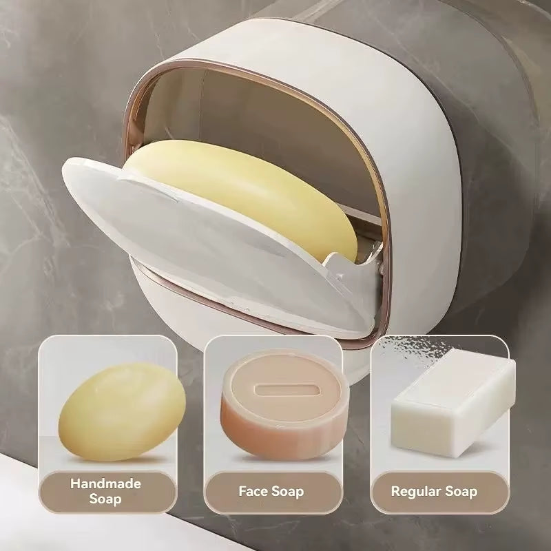 Waterproof Soap Box for Shower – Hanging Soap Holder with Drainage for Bathroom Storage