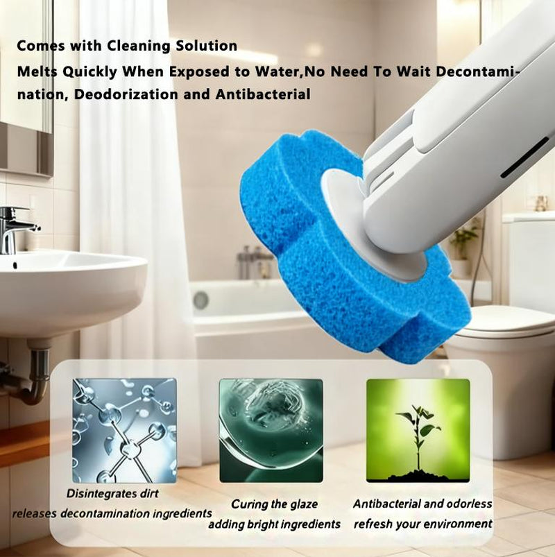 Snofrid Disposable Toilet Brush Set – Wall-Mount Toilet & Bathroom Cleaning Kit with 24 Refills
