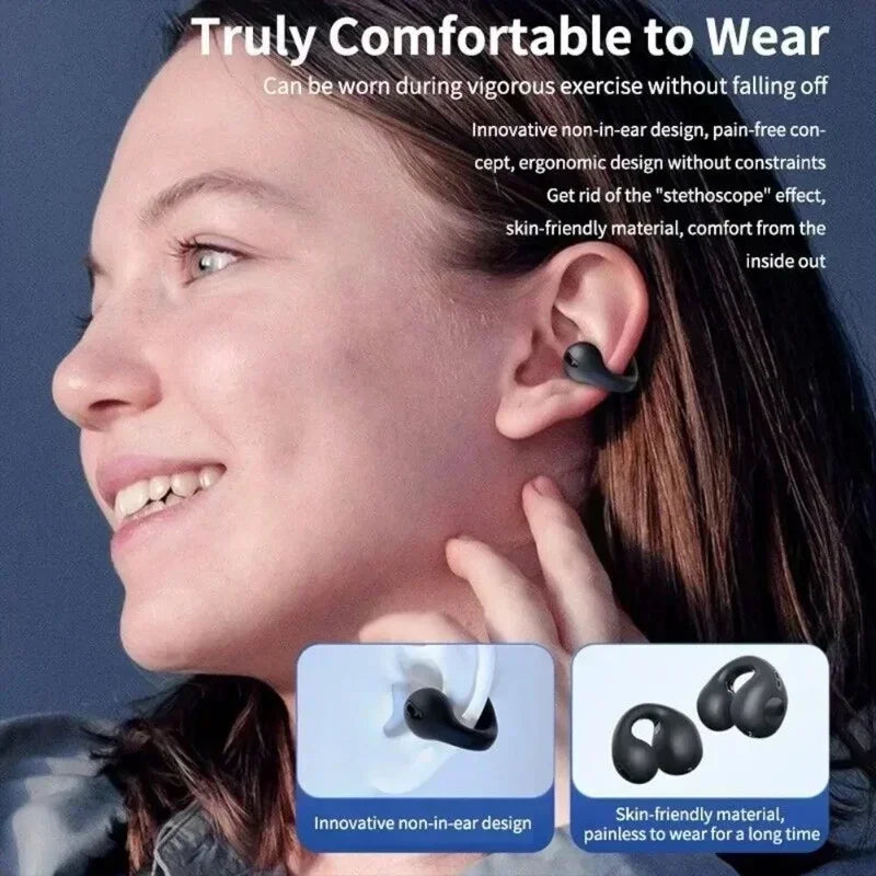 T75 Bone Conduction Wireless Headphones – Bluetooth 5.3 Sports Earphones, Waterproof TWS HiFi Sound