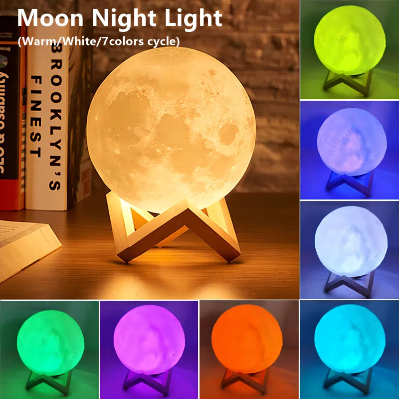Book Light LED Moon Lamp – Galaxy Night Light for Kids, Bedroom Decoration, Birthday Gift